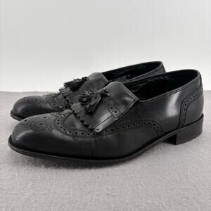 Florsheim Lexington 8.5 E Kilttie Tassel Black Leather Wingtips Slip On Casual